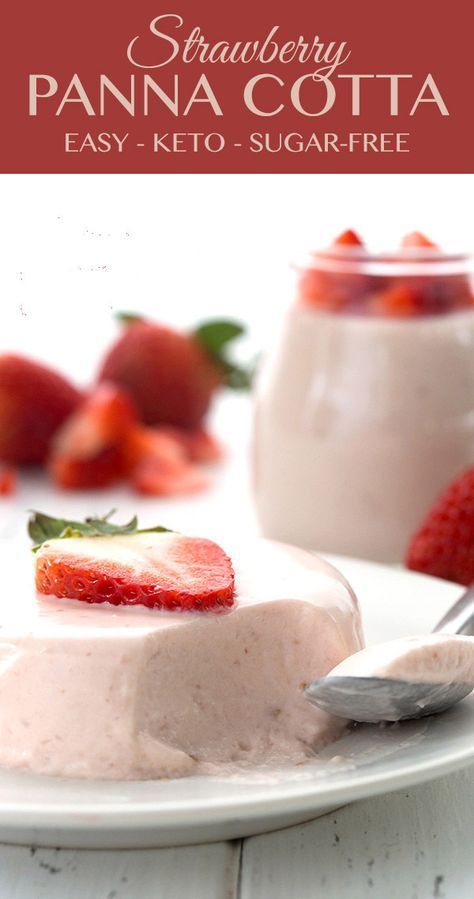 Hooray for easy keto strawberry recipes! This delicious sugar-free panna cotta will have your tastebuds singing. Only 5 ingredients and it takes a few short minutes to make. via @dreamaboutfood Dairy Free Mousse Recipes, Dairy Free Keto Desserts, Dairy Free Strawberry Dessert, Dairy Free Keto Snacks, Keto Budget, Keto Tea, Strawberry Mousse Recipe, Low Carb Dairy Free, Strawberry Panna Cotta