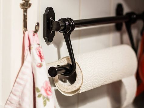 FINTORP paper towel holder with shortened rail Paper Towel Holder With Shelf, Fintorp Ikea Ideas Kitchen, Wall Paper Towel Holder, Paper Towel Holder Under Cabinet, Kitchen Paper Towel Holder Ideas, Fintorp Ikea, Diy Paper Towel Holder, Paper Towel Holder Ideas, Actual Farmhouse