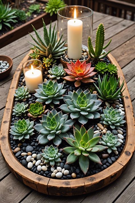 20 Succulent Landscape Design Ideas For Your Yard - Toolz Geek Flowers In The Garden Ideas, Potted Succulents Indoor, Pots For Succulents Ideas, Succulents That Flower, Succulent Display Ideas Outdoors, Succulant Planting Ideas Garden, Succulent Garden Bed, Succulent Rock Garden Ideas, Garden Flowers Ideas