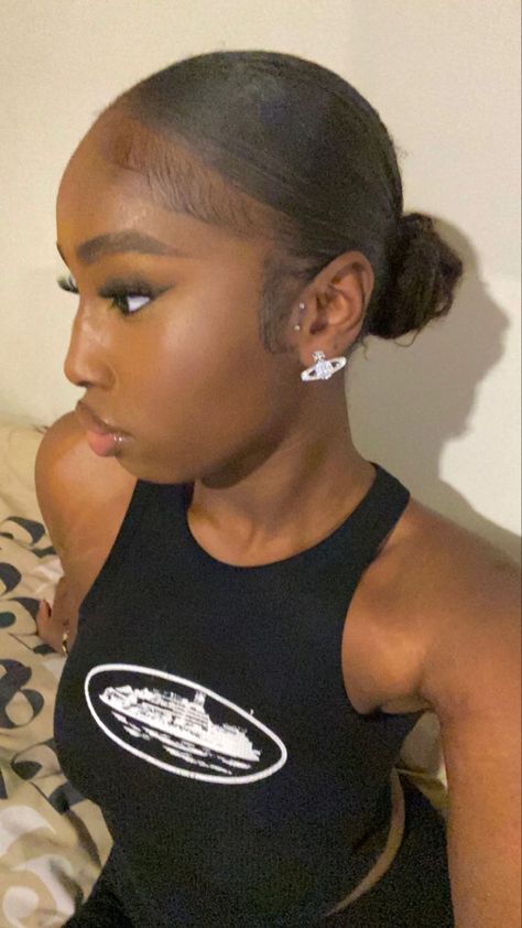 Sleek Black Women Hairstyles, Short Slick Back Hair Black Women, Short Sleek Hairstyles Black Women, Sleek Hairstyles Black Women Natural, 4c Sleek Hairstyles, Sleek Hairstyles 4c Hair, Slick Hairstyles Baddie 4c, Slick Bun On 4c Hair, 4c Slick Back Hairstyles