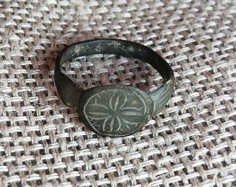 Medieval Bronze Ring, 11-13th century, ancient artefact,vintage talisman,Slavic ring, sun symbol ring, Medievil Jewelry Sun Symbol, Magic Items, Bronze Ring, Amulets, Ukraine, Old Things, Handmade Items, Unique Items Products, The Incredibles