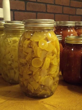 Bread and Butter Squash pickles from Food.com:   								This is a sweet pickle - type squash. I have used this recipe this season, as has my Sister. Pickled Squash Recipe, Pickled Squash, Squash Pickles, Butter Squash Recipe, Canning Squash, Butter Squash, Pickle Juice Benefits, Summer Squash Recipes, Yellow Squash Recipes