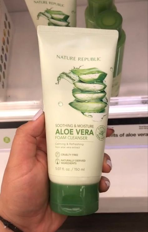 Nature Republic, Aloe Vera Extract, Foam Cleanser, Baddie Outfits Casual, Cruelty Free, Aloe Vera, Shampoo Bottle, Moisturizer, Skin Care