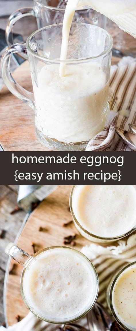 Why buy eggnog when you can make homemade eggnog in under 5 minutes? This easy Amish recipe is versatile. Sweeten and season to your liking. via @tastesoflizzyt Eggnog Recipe Homemade Easy, Dry Eggnog Mix Recipe, Virgin Eggnog Recipe, Eggnog Mix Recipe, Diy Eggnog, Eggless Eggnog Recipe, Easy Eggnog Recipe, Egg Nog Recipe Easy, Evaporated Milk Recipes