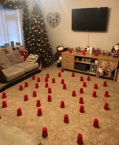 Red Solo Cup Hide and Seek Game Elf On The Shelf Solo Cups, Hide And Seek Elf On The Shelf, Elf On Shelf Older Kids, Elf Solo Cup, Elf On The Shelf Ideas Preschool, Elf Hide And Seek, Elf On The Shelf Red Solo Cups, Elf On A Shelf Teenagers, Elf On The Shelf Ideas For 3 Year Okds