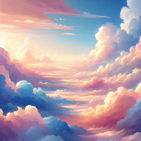 "Lost among the clouds, I found eternity."_ ☁️✨ 📸 Golden Horizon Above the Clouds . . . . In the quiet hours between day and night, when the sun dips below the horizon, the sky transforms into a canvas of warm hues. On this particular evening, the world held its breath as the clouds gathered, their edges aglow with the last remnants of daylight. The artist of the heavens brushed strokes of pink, orange, and blue across the expanse, creating a breathtaking panorama. Fluffy cumulus cloud... Cloud World, Cumulus Clouds, Cloud Art, Cloud Painting, Above The Clouds, The Heavens, The Quiet, The Horizon, Day And Night