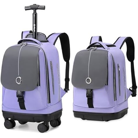 Amazon.com: Rolling Backpack, Travel Backpack with Wheels, Rolling Backpack for Women Men, Carry on Luggage with Rolling Laptop Backpack for Work, Fit 17.3 Inch Notebook (Black) : Clothing, Shoes & Jewelry Travel Backpack With Wheels, Backpack For Work, Waterproof Notebook, Backpack With Wheels, Rolling Backpack, Backpack For Women, Backpack Travel, Black Clothing, Notebook Computer