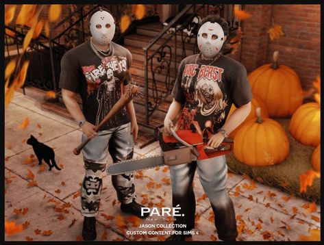 sims 4 halloween cc Sims 4 Halloween Cc, Sims 4 Cc Tumblr, Sims 4 Halloween, Halloween Month, Zombie Christmas, Jason Mask, Jake Park, Full Body Costumes, Horror Decor