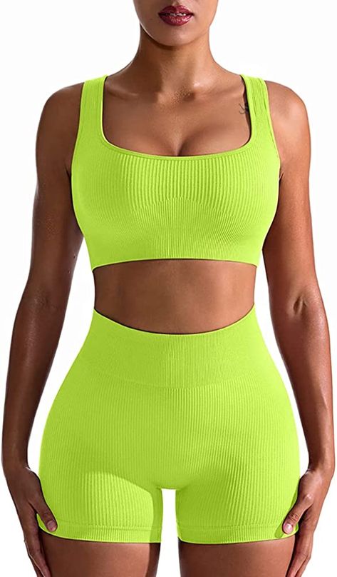 Bra Outfit, Sleeveless Outfit, Workout Sets, Yoga Set, Workout Outfit, Cycling Shorts, Sports Suit, Wide Waistband, Outfit Casual