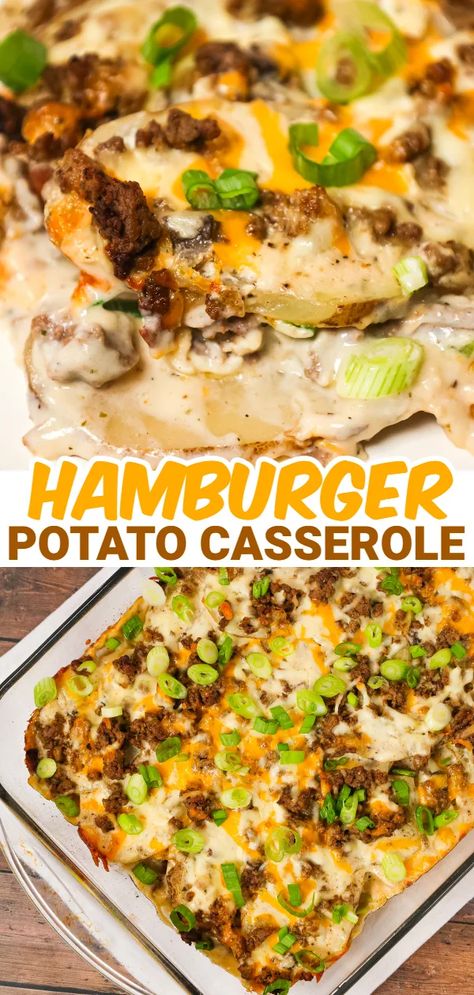 Hamburger Potato Cheese Casserole Recipes, Potatoe Hamburger Recipes, Potato Burger Casserole, Quick And Easy Hamburger Casserole, Potatoe Hamburger Casserole Recipes, Casserole Recipes For Dinner With Potatoes, Potato Hamburger Casserole Recipes, Hamburger Casserole Recipes Potato, Sliced Potatoes And Hamburger Casserole