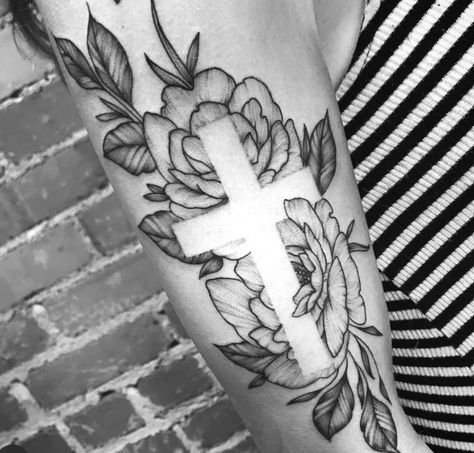 Tattoo Negative Space, Negative Tattoo, Negative Space Tattoo, Verse Tattoos, Cross Tattoos For Women, Remembrance Tattoos, Cross Tattoo For Men, Tattoo Background, Cross Tattoo Designs