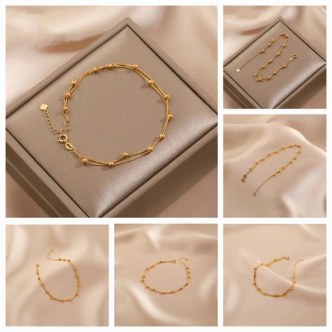 AU750 18K Solid Gold Jewelry Bracelet Double Layer Satellite Chain Bracelet For Girls 18K Gold Jewelry Fashion Jewelry Bracelets 18 cm Gold Jewelry Bracelet, Bracelet Indian, Bracelet For Girls, Jewelry Bracelets Gold, Indian Aesthetic, 18k Gold Jewelry, Solid Gold Jewelry, Jewelry Bracelet, Gold Jewelry Fashion