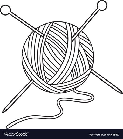 Ball Drawing, Outline Drawing, Outline Drawings, Yarn Ball, Pattern Drawing, Yarn Art, Illustration Print, Transparent Png, Knitting Yarn