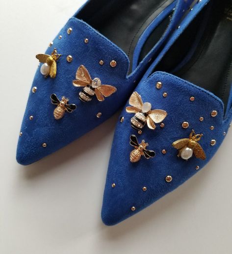 Witchy Bees of The Sacred Feminine Flat Shoes, Witchy Shoes, Witchy Clothing, Witch Shoes, Flats, Witch, Bees, Boho Chic, Celestial Flat Designer Shoes, Feminine Flat Shoes, Witchy Shoes, Bee Shoes, Witchy Clothing, Witch Shoes, Sacred Feminine, Pointed Toe Flats, Flats Shoes