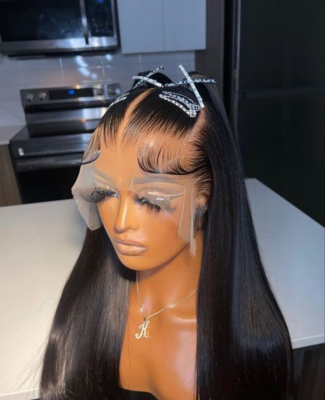 Edges Frontal Wig, Freestyle Frontal Wig, Lace Wig With Braids, Straight Hair Lace Front Wig Styles, Frontal Wig Hairstyles Color, Blonde Frontal Wig Hairstyles, 32 Inch Wig, Lacefront Wig Styles, Wig Install Styles