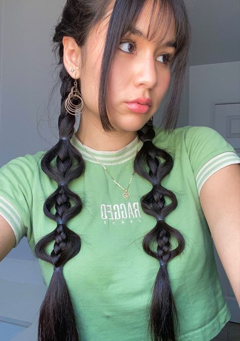 Y2k Homecoming Hairstyles, Fun Y2k Hairstyles, Criss Cross Part Hair, Rave Hair Medium Length, Futuristic Hairstyles Women, 3 Braids Hairstyle, Alien Hairstyles, Nordic Hairstyles Women, Styled Ponytail