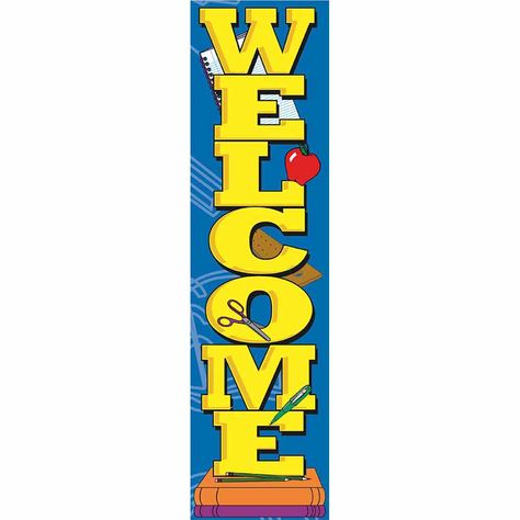 Welcome Vertical Classroom Banners, classroom decor Welcome Banner Printable, Printable Signs Free, Out Of Order Sign, Welcome Banners, Welcome To Kindergarten, Classroom Decoration Ideas, Ideas For Back To School, Vertical Banner, Classroom Welcome