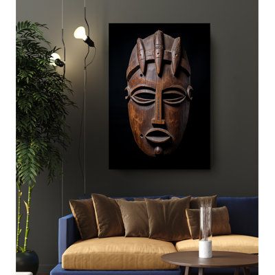 Customized canvas wall Art as decoration for living room, bedroom, bathroom, dining room, kitchen etc or a perfect gift for the person you cherish Size: 24" H x 16" W x 1" D | Bungalow Rose Masked Mystery African Mask Africa Edition Canvas Wall Art Home Decoration Canvas in Black | 24 H x 16 W x 1 D in | Wayfair Modern African Decor, African Room, Africa Art Design, African Inspired Decor, African Artwork, African Babies, African Theme, Beach House Interior Design, African Mask