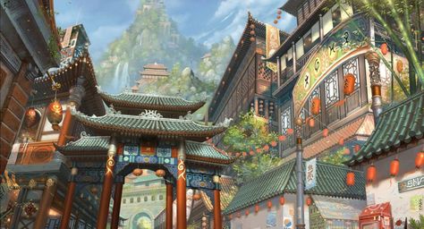 Uncharted Artwork, Ancient Wallpaper, Mountain Building, Wallpaper Fantasy, Ancient Japanese Art, Japanese Temple, Fantasy Background, Rpg Map, Art City