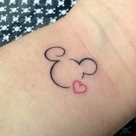 Mickey Mouse Tattoo Ideas Vintage, Small Mickey Mouse Tattoo Simple, Small Mickey Tattoo, Mickey Tattoo Ideas, Small Mickey Mouse Tattoo, Mickey Ears Tattoo, Disney Small Tattoo Ideas, Small Disney Tattoo Ideas, Small Disney Tattoos