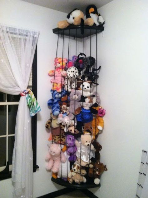 Stuffed Animal Zoo, Soft Toy Storage, Stuffed Animal Storage, Organization Kids, Toy Rooms, Toy Organization, Kids Storage, Diy Stuffed Animals, Craft Storage