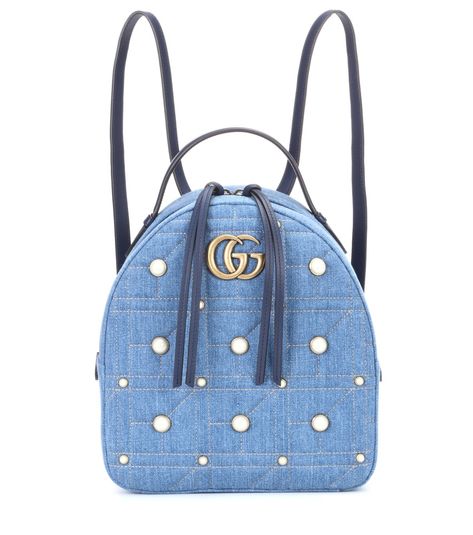 Gucci Backpack, Rucksack Bags, Knapsack Bag, Decorated Bags, Denim Backpack, Pack Backpack, Embellished Bags, Rucksack Bag, Gucci Gg Marmont