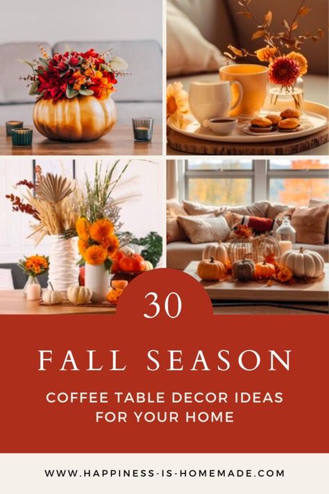 The beauty of fall coffee table decor is that there's no one-size-fits-all approach. It's all about reflecting your personal style and Fall Coffee Table Decor, Fall Coffee Table, Happiness Is Homemade, Bird Statues, Fall Coffee, Hand Painted Stones, Coffee Table Decor, Snack Bowls, Going Natural