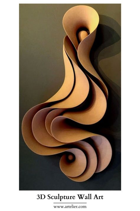 Abstract Metal Sculpture, Sculpture Wall Art, Deconstructivism, Abstract Metal Wall Art, Sculpture Wall, Layered Art, Abstract Paper, 3d Sculpture, 3d Studio