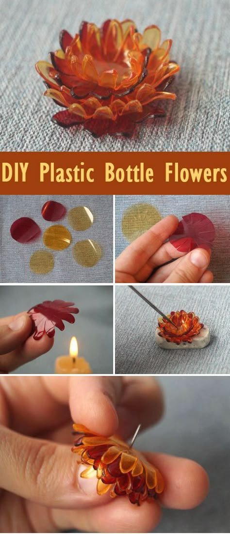 DIY Plastic Bottle Flowers Tutorial  http://www.free-tutorial.net/2017/04/diy-plastic-bottle-flowers-tutorial.html Bottle Flowers, Upcycle Plastic, Reuse Plastic Bottles, Plastic Bottle Flowers, Plastic Bottle Art, Diy Plastic Bottle, Fleurs Diy, Plastic Bottle Crafts, Plastic Crafts