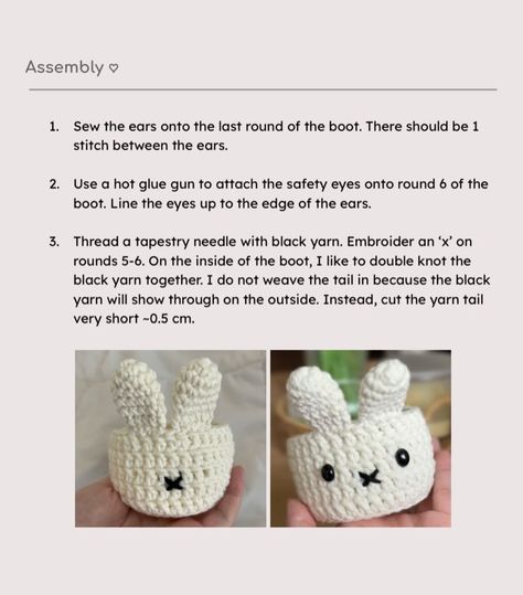 🤍 FREE PATTERN: miffy owala boot 🤍 here’s my first free pattern!! thank you guys for almost 2K 😱 this pattern is compatible with the 24 oz owala but can easily be modified for any water bottle size! this pattern is extremely easy to work up even if you’re a beginner. I hope you enjoy making your own miffy owala boot. Don’t forget to tag me if you decide to post your creation so i can see it 💕 if you bump into any issues, feel free to send me a dm, and i’ll do my best to answer any questions!... Crochet Owala Boot, Miffy Sewing Pattern, Miffy Pixel Crochet, Crochet Amigurumi Free Patterns For Beginners, Crochet Water Bottle Boot, Quick Free Crochet Patterns, Miffy Crochet Pattern, How To Crochet Miffy, Crochet Miffy Plushie