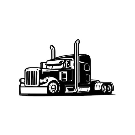 Premium truck silhouette, semi truck ima... | Premium Vector #Freepik #vector #trailer #trailer-truck #semi-truck #truck Truck Silhouette, Truck Images, Tractor Cabs, Truck Names, Crown Tattoo Design, Peterbilt 379, Semi Trailer, Big Rig Trucks, Artwork Images