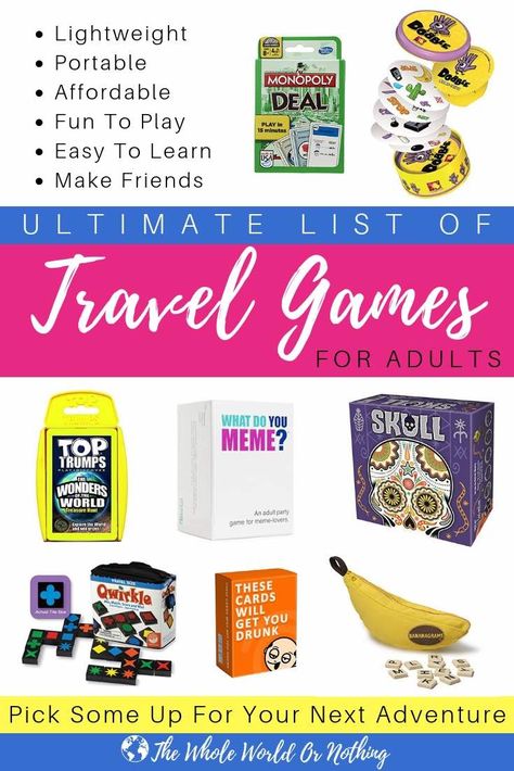 Travel Games For Adults, Adults Games, Road Trip Games, Games For Adults, Adventure Games, Games For Teens, Travel Games, All I Ever Wanted, Travel Products