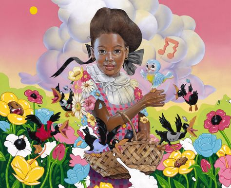 Evoking Childhood Nostalgia, Color and Cartoon Commotion Burst from Kayla Mahaffey’s Paintings | Colossal Colossal Art, Head In The Clouds, Remember The Time, Childhood Nostalgia, Photorealism, In The Clouds, Black Artists, The Clouds, Contemporary Art