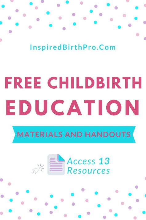 13 Resources for Free Childbirth Education Materials and Handouts to use in your birth or doula business via @inspiredbp #doulabusiness Doula Client Handouts, Doula Resources, Doula Training, Positive Birth, Birth Education, Doula Business, Prenatal Classes, Birthing Classes, Doula Services