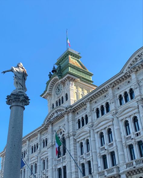 #trieste #italy #vacation #europe #travel #architecture #antique #vintage #building #italia #mustvisit #visit #aesthetic Architecture Antique, Vacation Europe, Trieste Italy, Travel Architecture, Adriatic Sea, Italy Vacation, Trieste, Slovenia, Antique Vintage