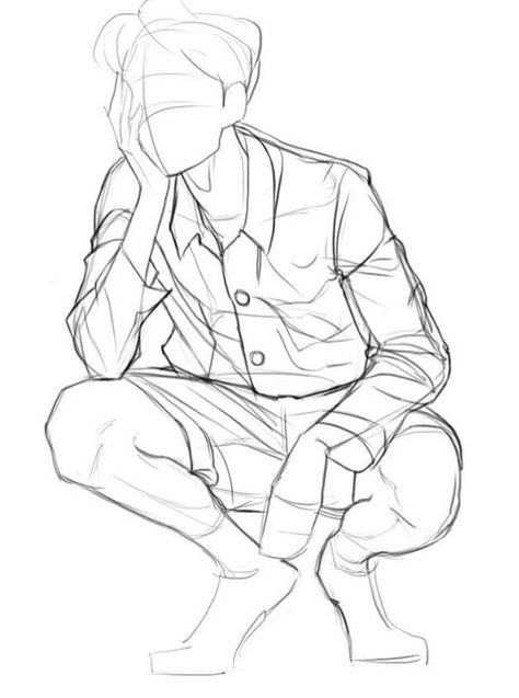 Bodies — Art Pose Squat Reference, How To Draw Someone Squatting, Drawing Squatting Pose, Squat Art Reference, Squating Reference Pose, People Squatting Reference, Squatting Reference Drawing, Squating Pose Drawing, Squating Reference