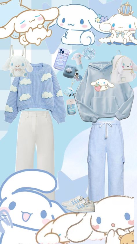 Cinnamonroll! #cinnamonroll #sanrio #hellokitty #outfit #outfitinspo #hiddenduck Cinnamon Roll Outfits, Cinnamon Roll Outfit, Sanrio Aesthetic Outfits, Cinnamoroll Outfit, Cinnamoroll Party, Cinnamon Roll Sanrio, Aesthetic Cinnamoroll, Mythology Poetry, Sanrio Outfits