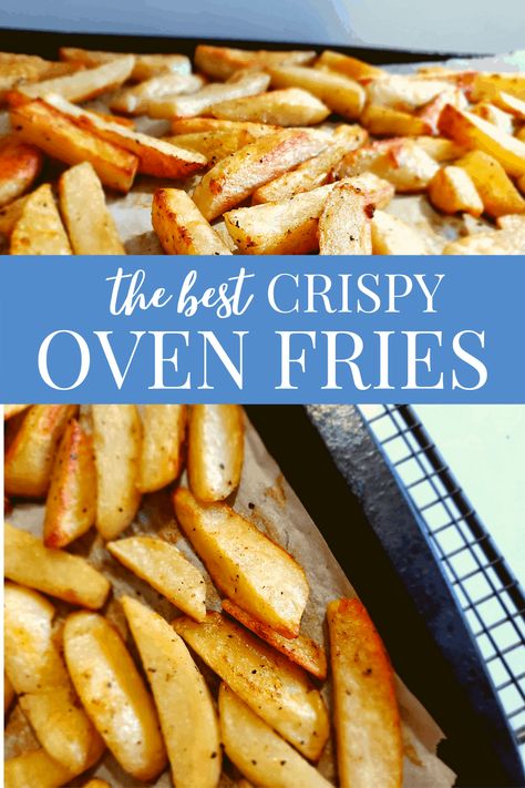 The Best Crispy Baked French Fries | Healthy Recipe - The Home Intent Oven Home Fries, Crispy Baked French Fries, How To Make Fries, Oven French Fries, Fries Healthy, Baked French Fries, Fries Recipes, Crispy Oven Fries, Oven Fries