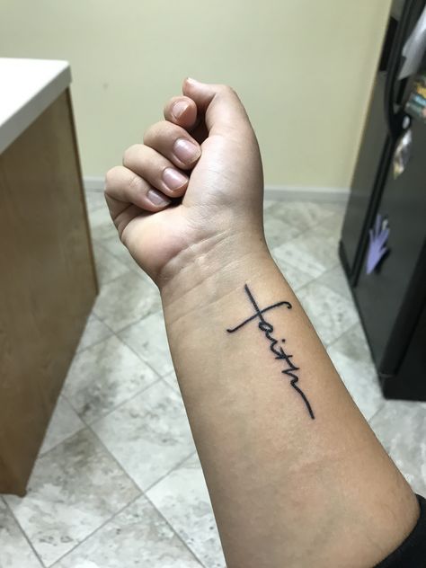 Faith Tatoos, Cross Heart Tattoos, Faith Cross Tattoos, Fear Tattoo, Faith Tattoo, Cross Heart, Small Wrist Tattoos, Faith Cross, Cross Tattoo