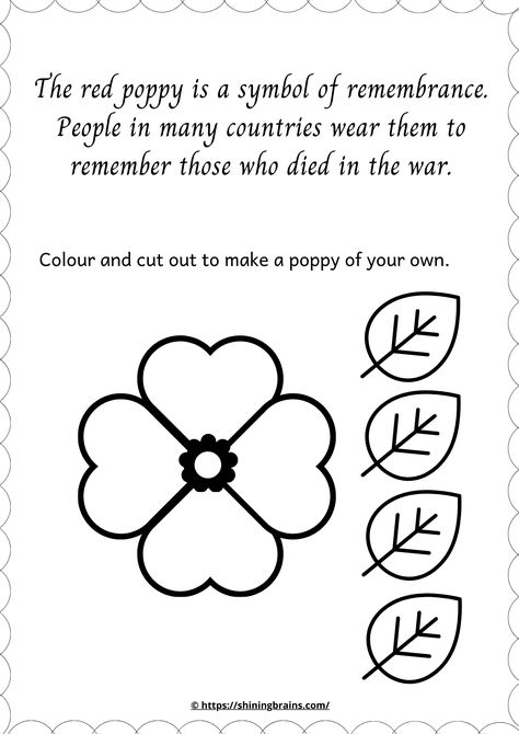 Download this free red poppy printable so that kids can make a poppy of their own to keep the Anzac Day spirit alive. Poppy Veterans Day Craft, Poppy Flower Template Free Printable, Poppy Craft For Kids Simple, Anzac Activities For Kids, Rememberance Day Crafts Kids, Poppy Printables Free, Poppies For Veterans Day, Poppy Projects For Kids, Poppy Flower Art For Kids