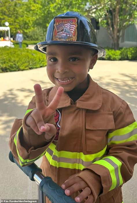 Kanye West Son, Psalm West, Kim Kardashian Son, Khloe And Tristan, Kim And North, Jenner Kids, Khloe Kardashian And Tristan, Dream Kardashian, Firefighter Costume