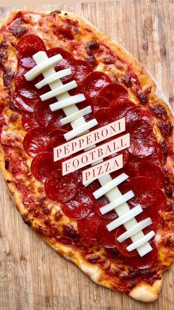 Super Bowl Pizza Ideas, Football Shaped Pizza, Superbowl Pizza, Super Bowl Pizza, Football Pizza, Football Season Food, A Pizza My Heart, Super Bowl Weekend, Superbowl Sunday