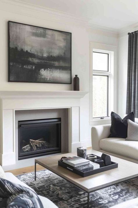 40 Modern Mantel Decor Ideas To Elevate Your Fireplace with Style Modern Fireplace Mantle, Modern Mantel Decor, Contemporary Fireplace Mantels, Modern Fireplace Decor, Contemporary Gas Fireplace, Mid Century Modern Fireplace, Modern Fireplace Mantels, Fireplace Modern Design, Fireplace Accent Walls