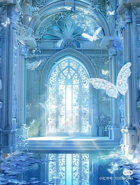 Blue Bg Aesthetic, Background Spa, Victorian Castle, Wedding Gate, Layout Background, Fantasy Rooms, Castle Aesthetic, Birthday Post Instagram, Light Blue Aesthetic