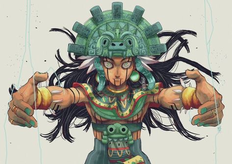 Piskel Art, Mexican Culture Art, Graphisches Design, Aztec Art, Black Anime Characters, Mythology Art, Arte Fantasy, Mexican Art, 영감을 주는 캐릭터