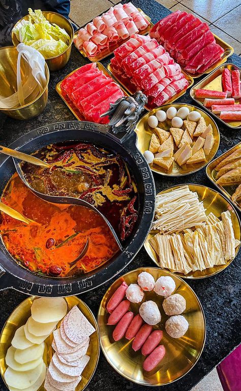 New Years Dinner Party, Hotpot Restaurant, Japanese Food Illustration, Asian Street Food, Cary Nc, Food O, Food Is Fuel, Fresh Ingredients, Hot Pot