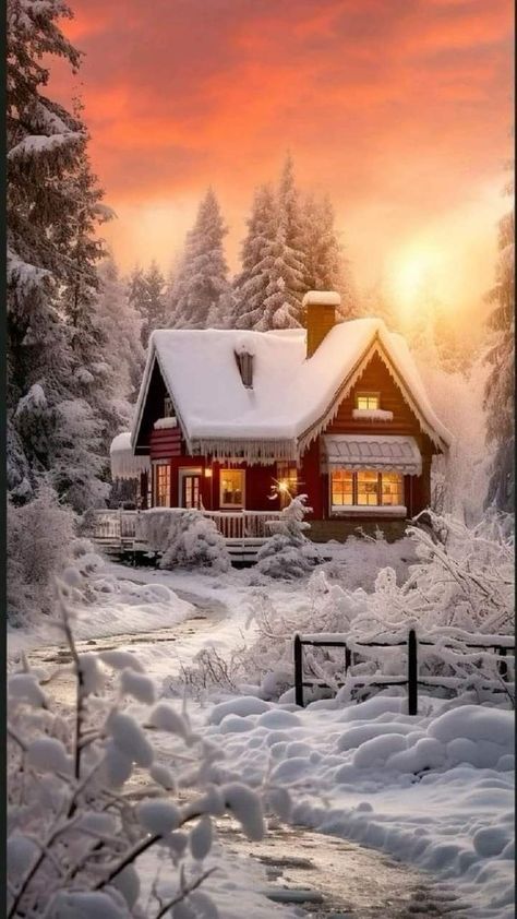 Outdoor Christmas Decorations Ideas, 8k Wallpaper Iphone, Wallpaper Iphone Ipad, Plan For The Day, Beautiful Winter Scenes, Cabin In The Mountains, Beautiful Art Paintings, Winter Images, Winter Sunset