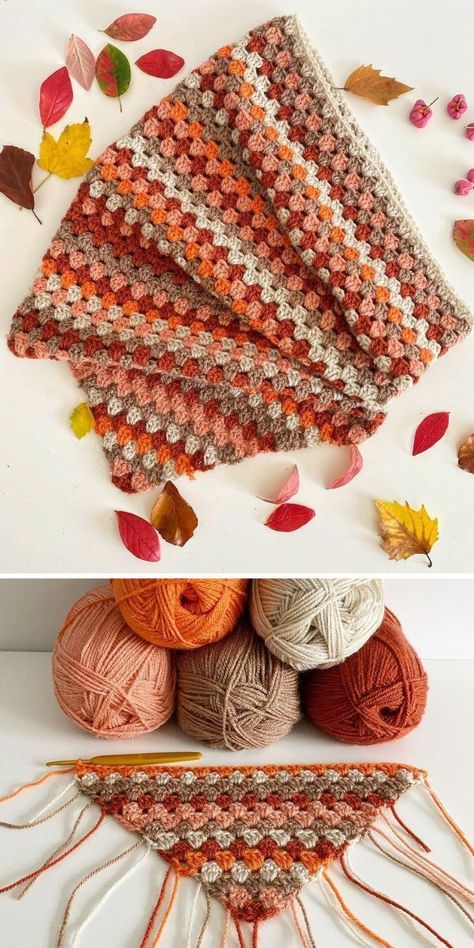 Fall Color Granny Square Blanket, Fall Color Granny Squares, Fall Colored Crochet Blanket, Crochet Blanket Color Palette, Winter Color Palette Yarn, Fall Yarn Colors, Crochet Autumn Blanket, Autumn Blanket Crochet, Afghan Color Schemes