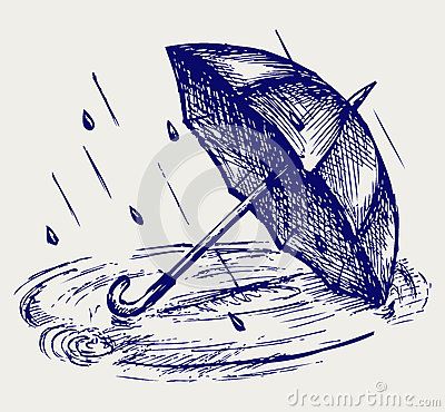 Rain drops rippling in puddle and umbrella Umbrella Doodle, Rain Tattoo, Stylo Art, Umbrella Drawing, Ballpoint Pen Art, Pen Art Work, Rain Art, Pen Art Drawings, Doodle Style