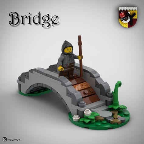 Lego Bridge, Medieval Bridge, Lego Village, Lego Knights, Lego Wall, Lego Activities, Lego Trains, Lego Creative, Lego Castle